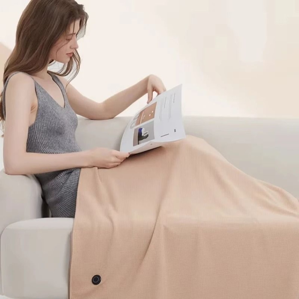 Portable USB Electric Blanket FastHeating Washable Warm Shawl For Home Office Camping 4