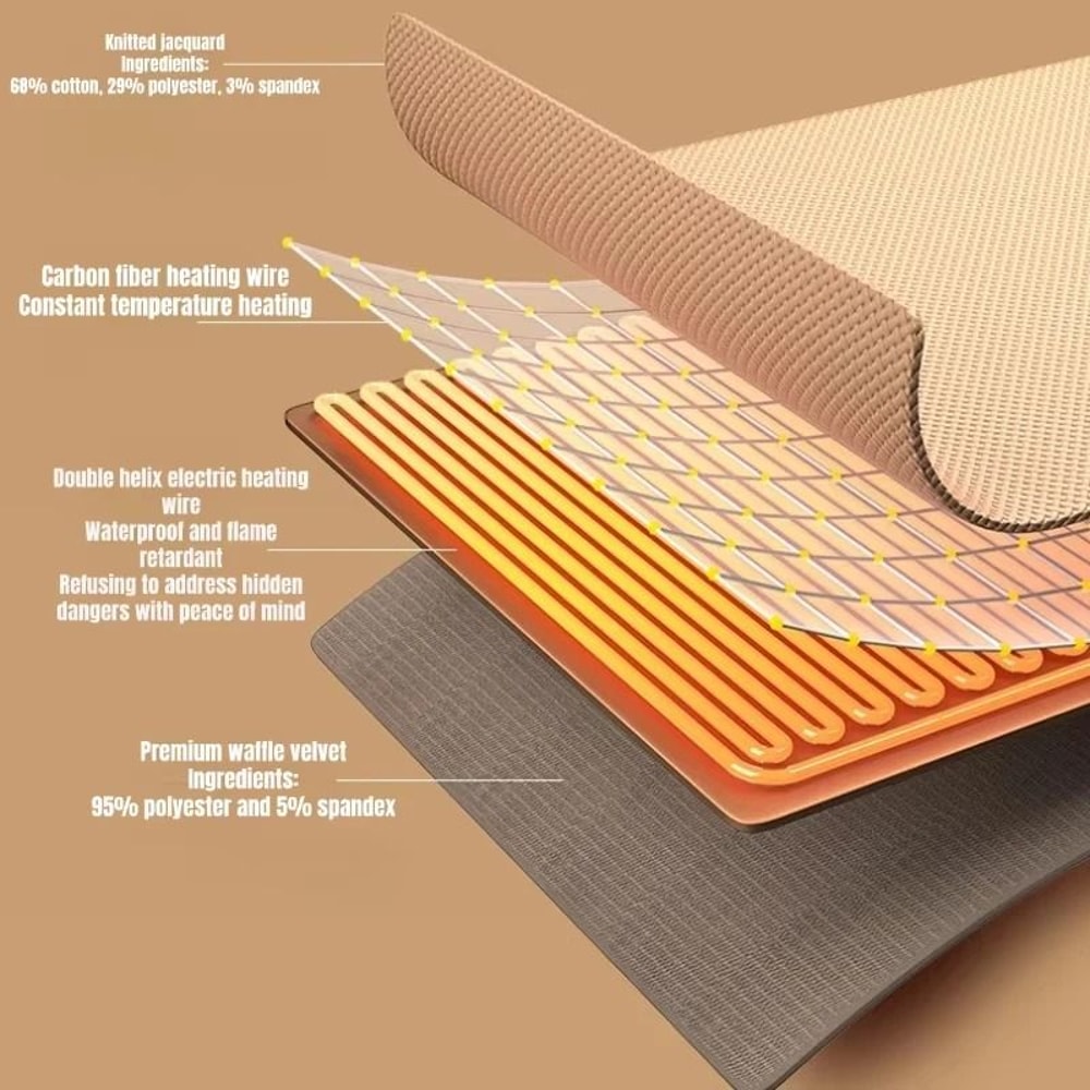 Portable USB Electric Blanket FastHeating Washable Warm Shawl For Home Office Camping 7