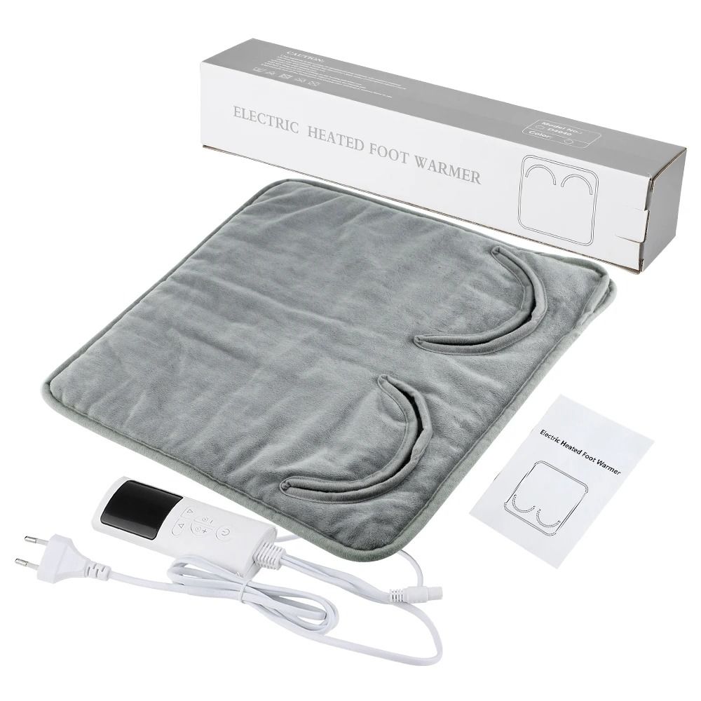 Soft Plush Electric Foot Warmer Heating Mat Washable Thermal Pad For Home And Office 2