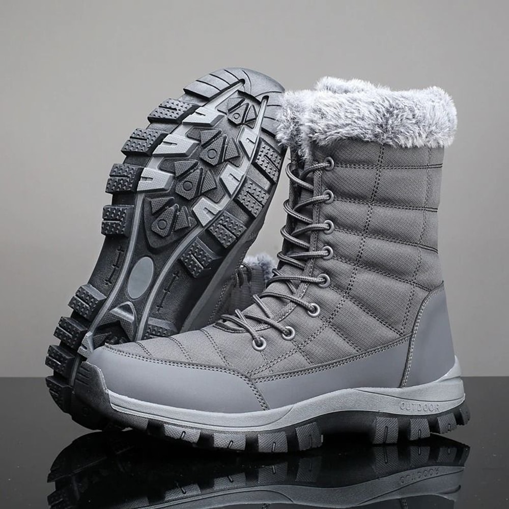 Unisex Winter Snow Boots Anti Slip Hiking Winter Boots Plush Lined Outdoor Cold Weather Shoes 2