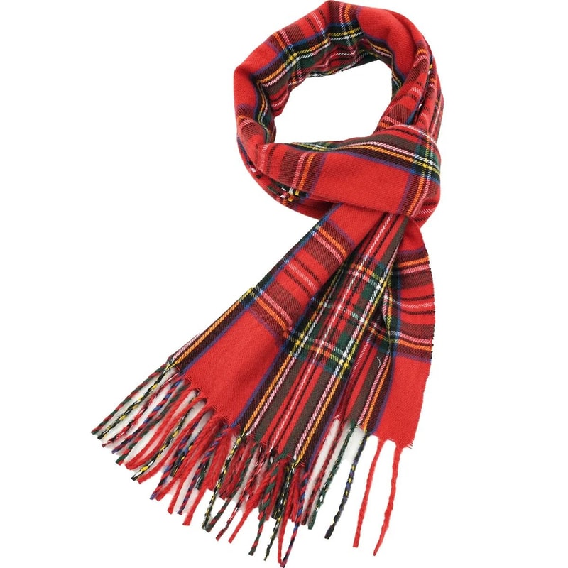 Classic Plaid Winter Scarf Soft Cashmere Feel Shawl Warm Holiday Scarf For Women And Men 1