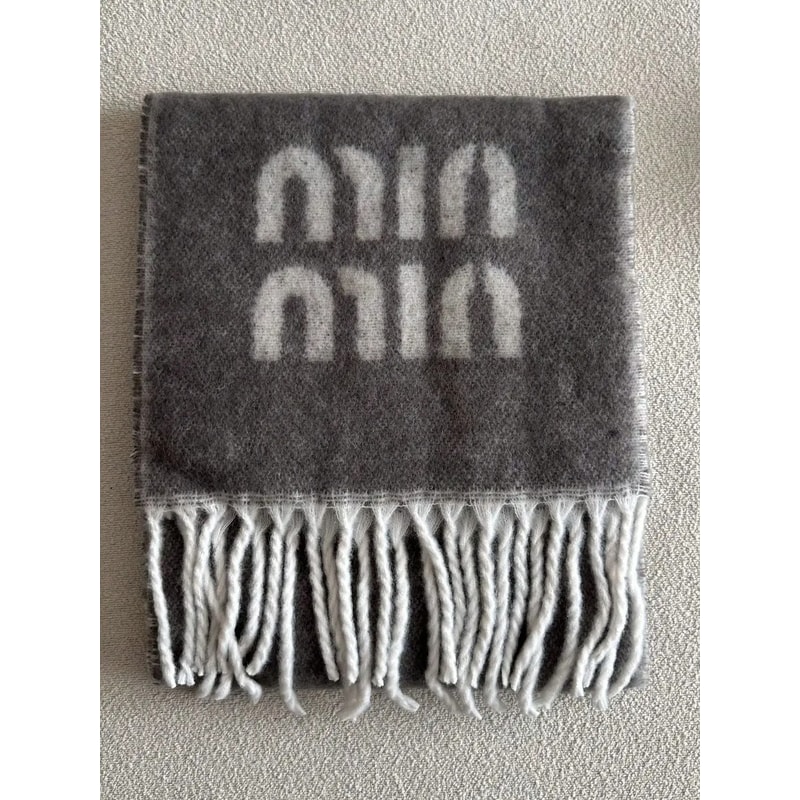 Thick Jacquard Knit Scarf Wool Blend Letter Pattern Winter Shawl Two Color Fashion Scarf 2