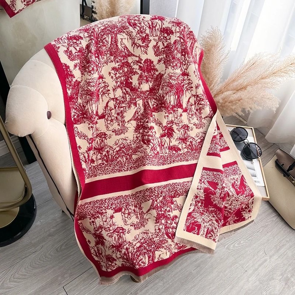 Reversible Pashmina Blanket Scarf Soft Imitation Cashmere Shawl Two Sided Winter Wrap For Women 3