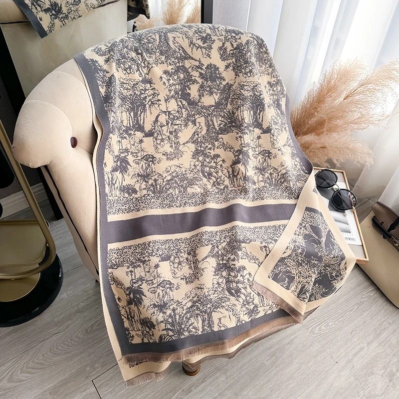 Reversible Pashmina Blanket Scarf Soft Imitation Cashmere Shawl Two Sided Winter Wrap For Women 4