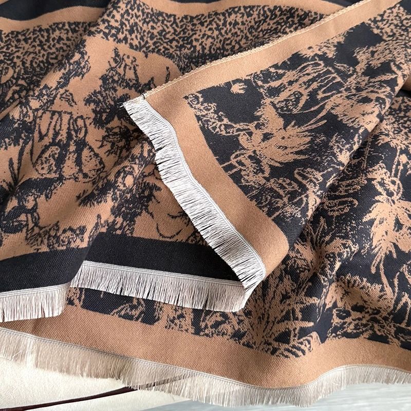 Reversible Pashmina Blanket Scarf Soft Imitation Cashmere Shawl Two Sided Winter Wrap For Women 7