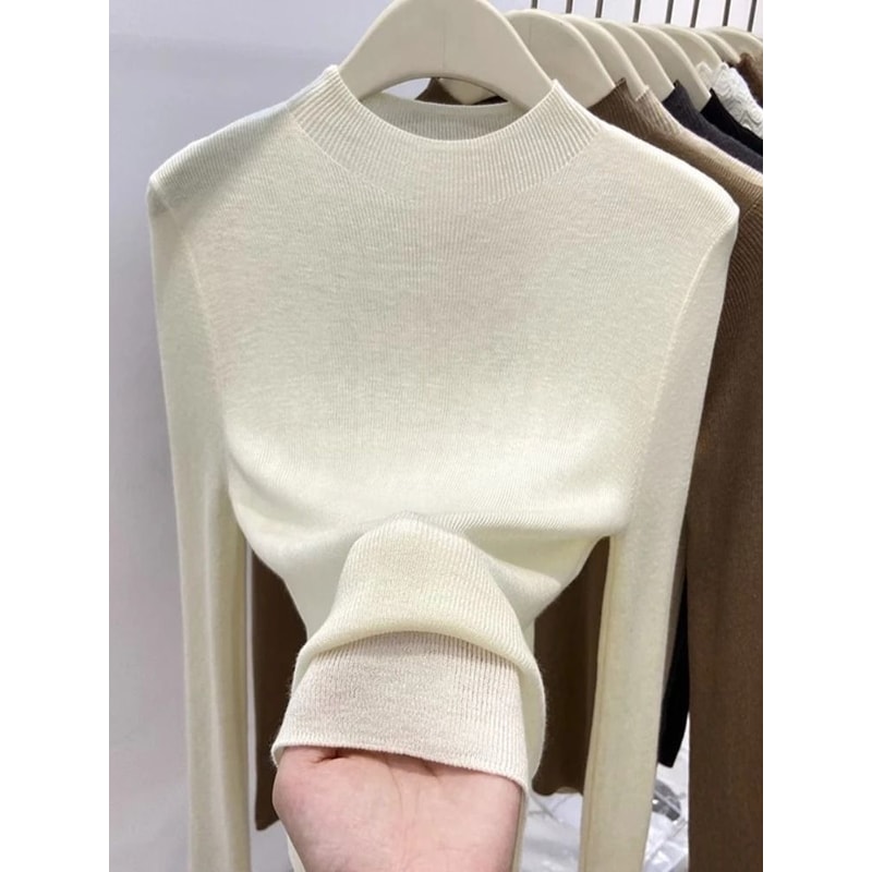 Womens Slim Turtleneck Sweater Korean Style Knit Base Layer Pullover Warm Casual Autumn Winter Top 8