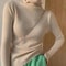 Womens Turtleneck Knit Sweater Korean Style Thumb Hole Pullover Warm Casual Autumn Winter Top 4