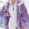 Womens Oversized Fleece Jacket Hooded Plush Winter Coat Casual Zip Up Warm Y2K Style Jacket 5