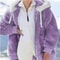 Womens Oversized Fleece Jacket Hooded Plush Winter Coat Casual Zip Up Warm Y2K Style Jacket 9