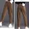 Womens Corduroy Harem Pants Warm High Waist Winter Trousers Plush Lined Casual Autumn Winter Pants 6