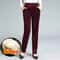 Womens High Waist Fleece Pants Elegant Corduroy Leggings Warm Winter Pencil Trousers 4