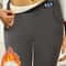 Womens High Waist Thermal Pants Comfortable Elastic Winter Leggings Warm Pocket Casual Trousers 1