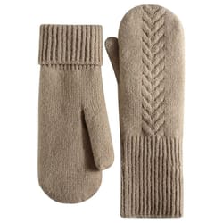 double layer knitted winter gloves thick warm velvet lined full finger gloves
