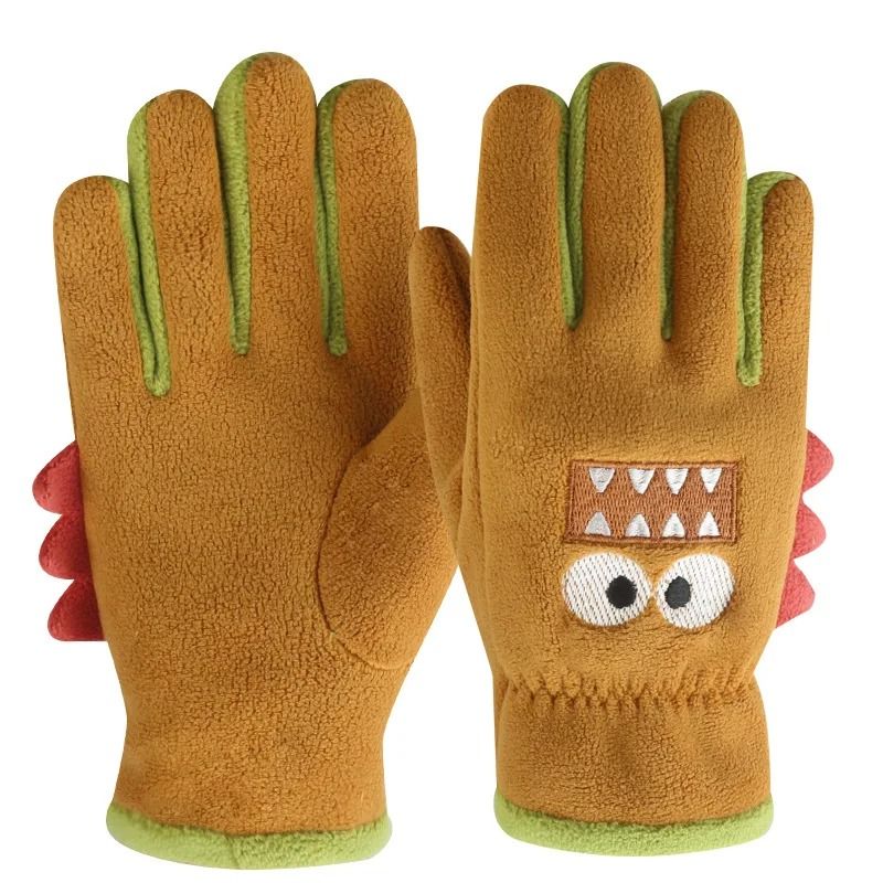 Cute Kids Winter Gloves Cartoon Polar Fleece Warm Cycling Gloves 3