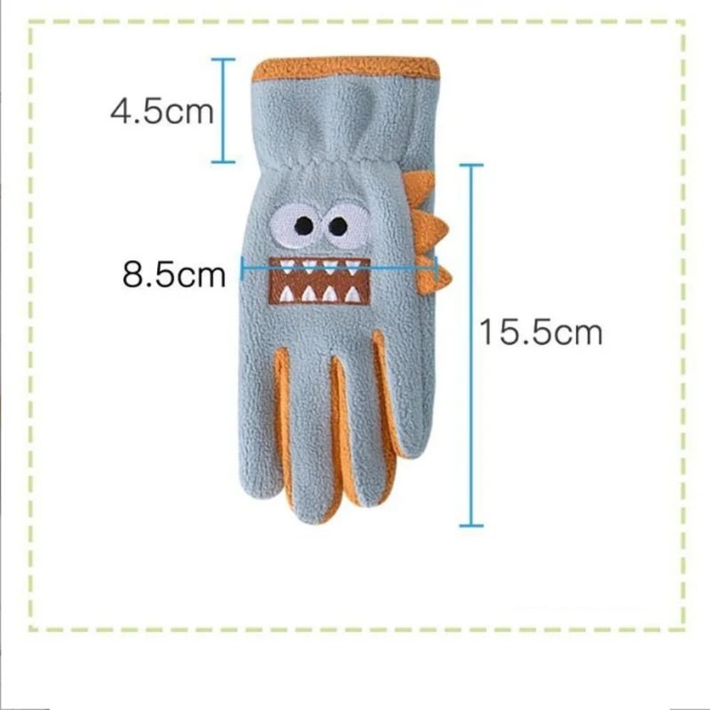 Cute Kids Winter Gloves Cartoon Polar Fleece Warm Cycling Gloves 8