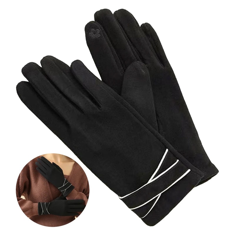 Warm Womens Touchscreen Gloves Fleece Lined Windproof Winter Riding Gloves 2