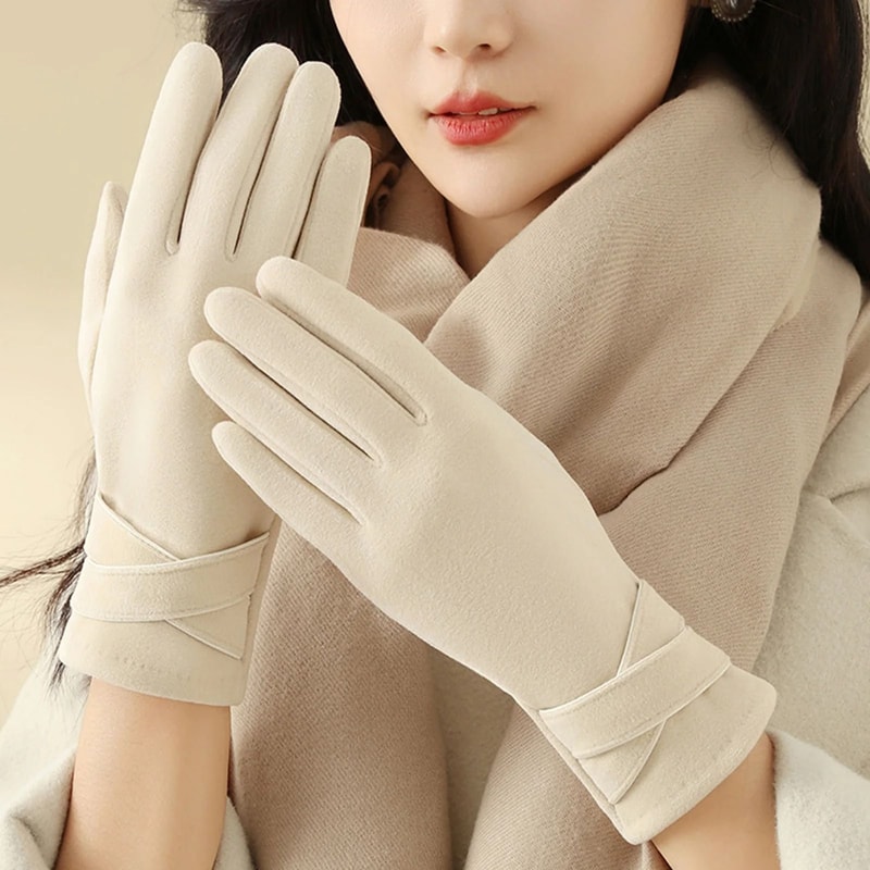 Warm Womens Touchscreen Gloves Fleece Lined Windproof Winter Riding Gloves 0