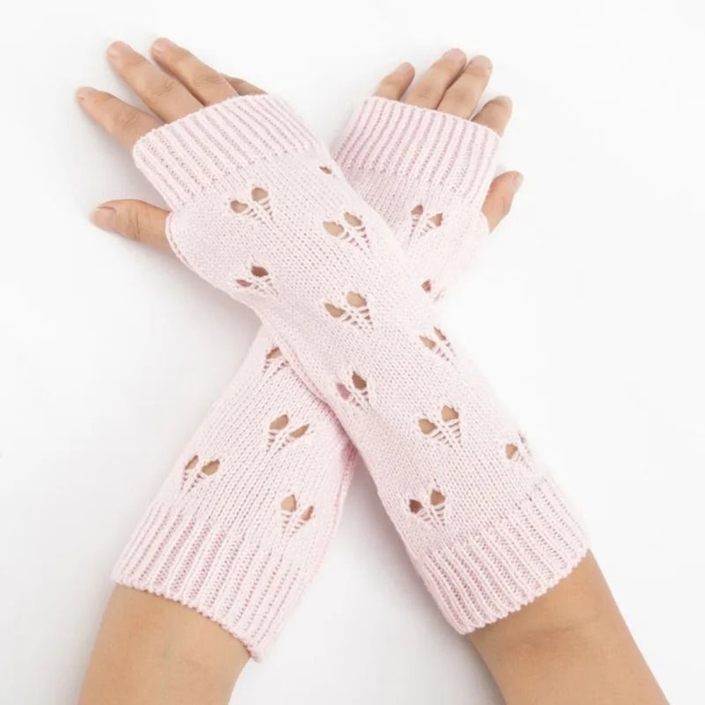 Stylish Arm Warmers Fingerless Gloves Y2K Fairy Grunge Goth Knit Sleeves 7