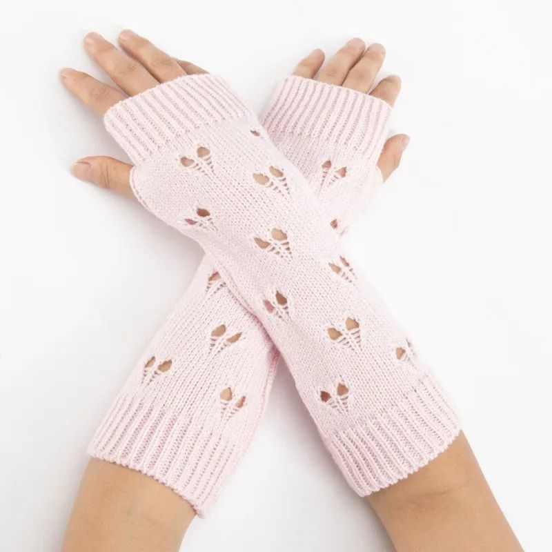 Stylish Arm Warmers Fingerless Gloves Y2K Fairy Grunge Goth Knit Sleeves 7