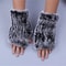 Luxury Rex Rabbit Fur Fingerless Gloves Fluffy Womens Winter Wrist Warmers 10