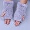 Luxury Rex Rabbit Fur Fingerless Gloves Fluffy Womens Winter Wrist Warmers 14