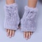 Luxury Rex Rabbit Fur Fingerless Gloves Fluffy Womens Winter Wrist Warmers 8