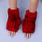 Luxury Rex Rabbit Fur Fingerless Gloves Fluffy Womens Winter Wrist Warmers 3