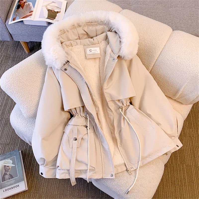Stylish Womens Hooded Padded Jacket Korean Style Winter Parka Coat 4