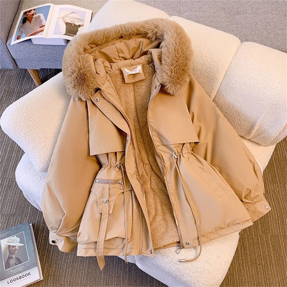 Stylish Womens Hooded Padded Jacket Korean Style Winter Parka Coat 5