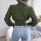Trendy Womens Cropped Knit Sweater Hollow Out Long Sleeve Pullover Top 3