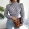 Trendy Womens Cropped Knit Sweater Hollow Out Long Sleeve Pullover Top 8