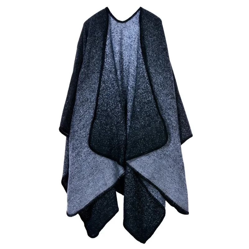 Elegant Womens Cashmere Style Poncho Scarf Warm Winter Shawl Wrap 14