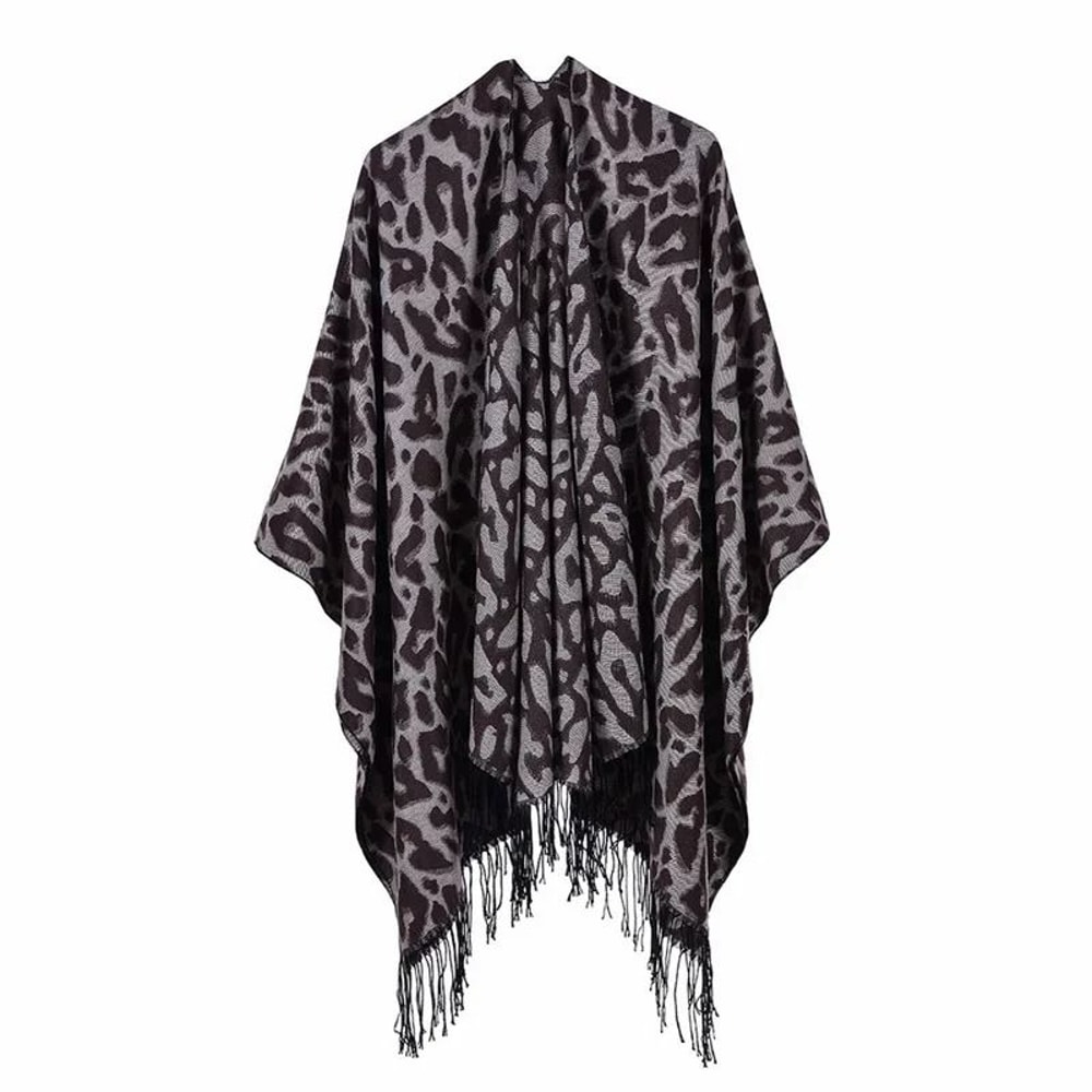 Elegant Womens Cashmere Style Poncho Scarf Warm Winter Shawl Wrap 15