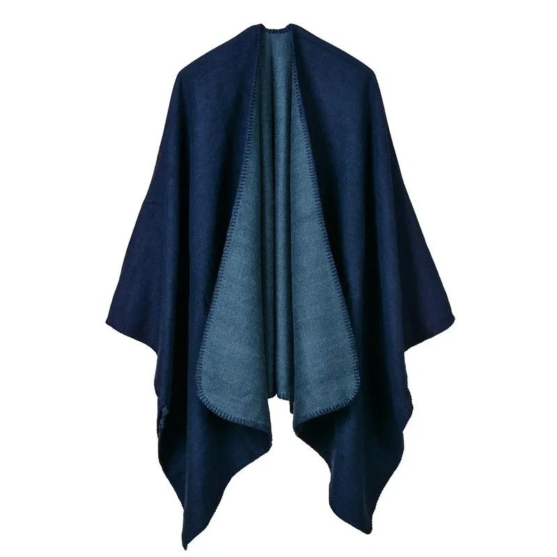 Elegant Womens Cashmere Style Poncho Scarf Warm Winter Shawl Wrap 16