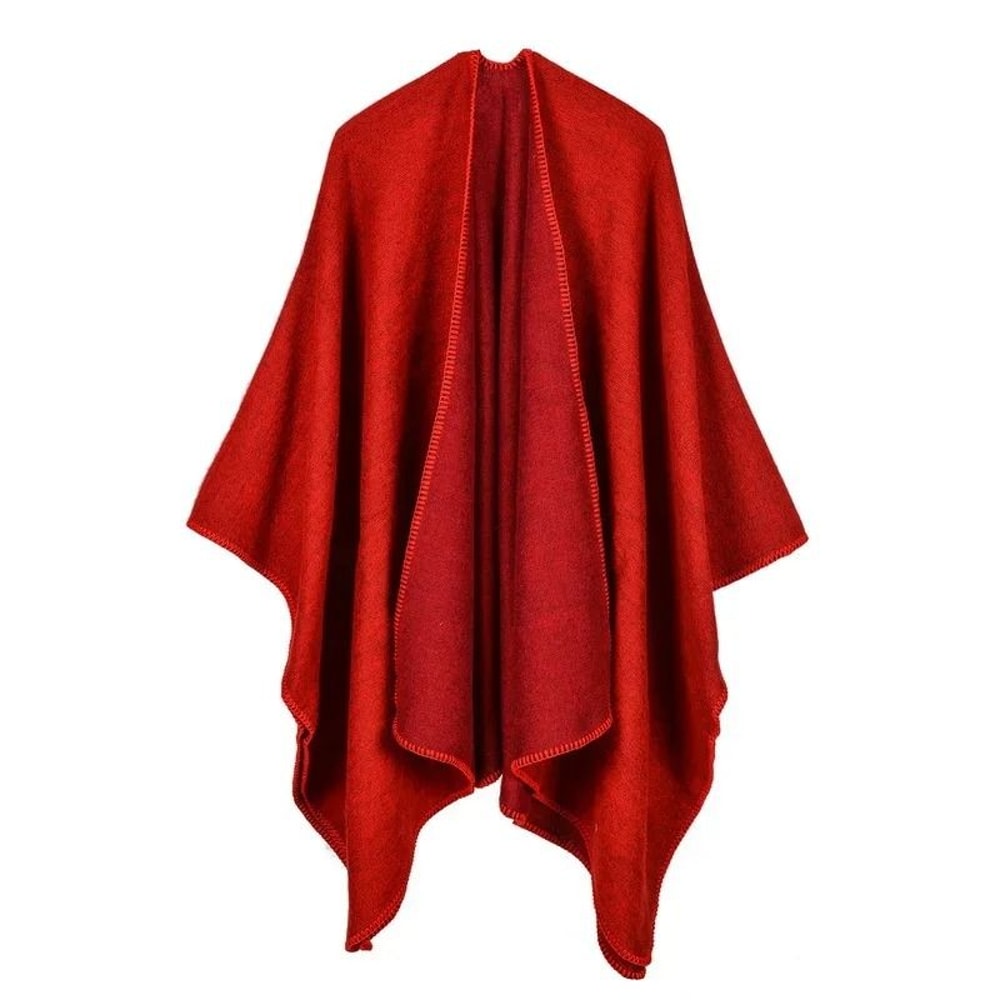 Elegant Womens Cashmere Style Poncho Scarf Warm Winter Shawl Wrap 18