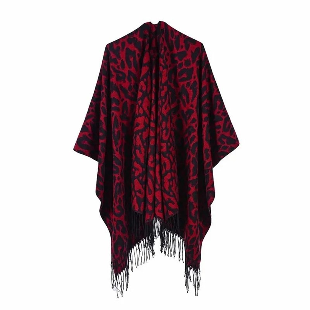 Elegant Womens Cashmere Style Poncho Scarf Warm Winter Shawl Wrap 21