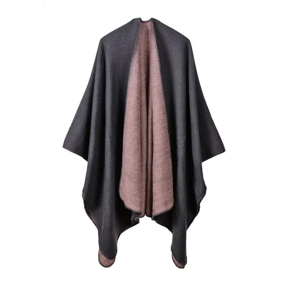 Elegant Womens Cashmere Style Poncho Scarf Warm Winter Shawl Wrap 24