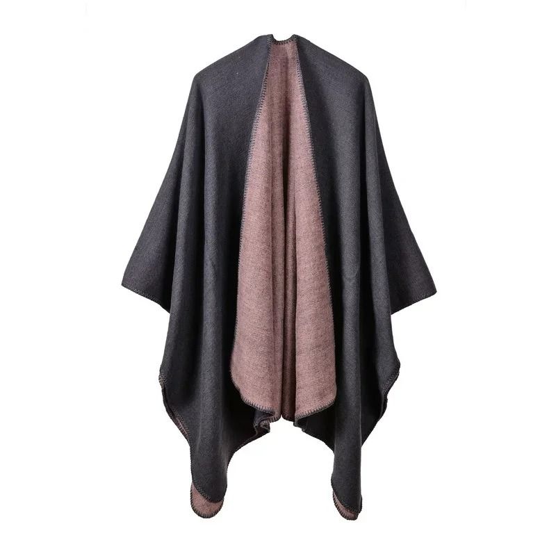 Elegant Womens Cashmere Style Poncho Scarf Warm Winter Shawl Wrap 24