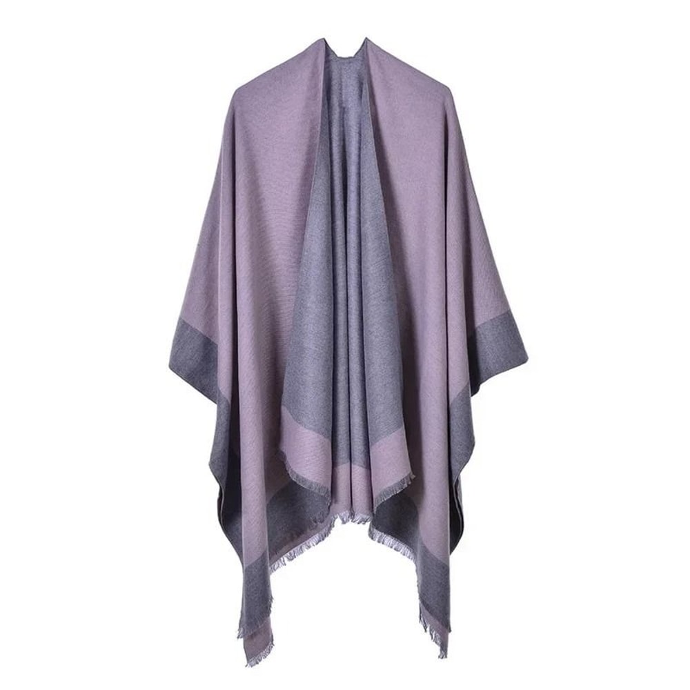 Elegant Womens Cashmere Style Poncho Scarf Warm Winter Shawl Wrap 25
