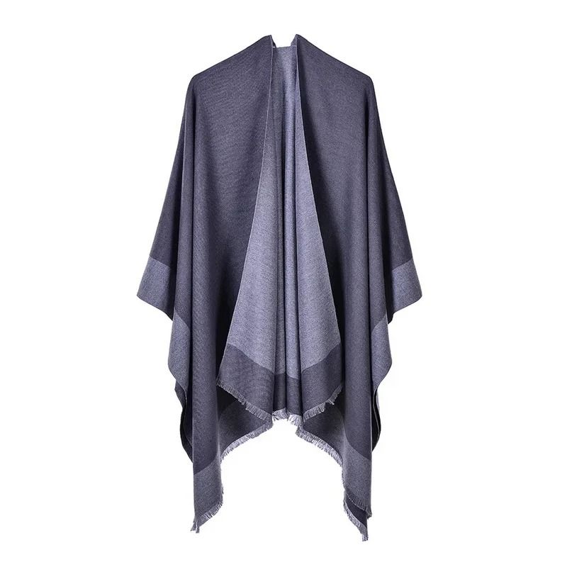 Elegant Womens Cashmere Style Poncho Scarf Warm Winter Shawl Wrap 27