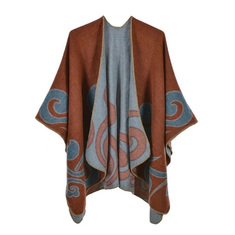 Elegant Womens Cashmere Style Poncho Scarf Warm Winter Shawl Wrap 28