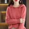Casual Womens Knitted Hoodie Sweater Loose Drawstring Pullover Hoodie 12