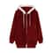 Cozy Womens Plush Hooded Jacket Loose Zip Up Winter Fleece Coat 9