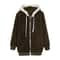 Cozy Womens Plush Hooded Jacket Loose Zip Up Winter Fleece Coat 6
