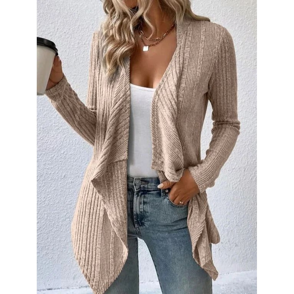 Casual Womens Knit Cardigan Sweater Loose Long Sleeve Winter Cardigan Jacket 5