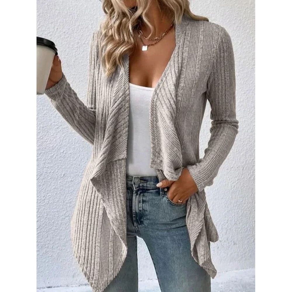 Casual Womens Knit Cardigan Sweater Loose Long Sleeve Winter Cardigan Jacket 6