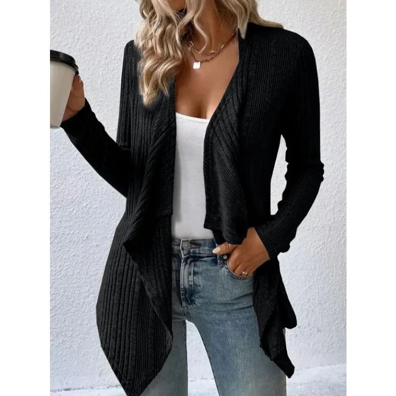 Casual Womens Knit Cardigan Sweater Loose Long Sleeve Winter Cardigan Jacket 1