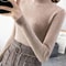 Elegant Womens Mock Neck Knit Sweater Slim Fit Korean Style Pullover 12