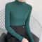 Elegant Womens Mock Neck Knit Sweater Slim Fit Korean Style Pullover 13