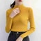 Elegant Womens Mock Neck Knit Sweater Slim Fit Korean Style Pullover 10